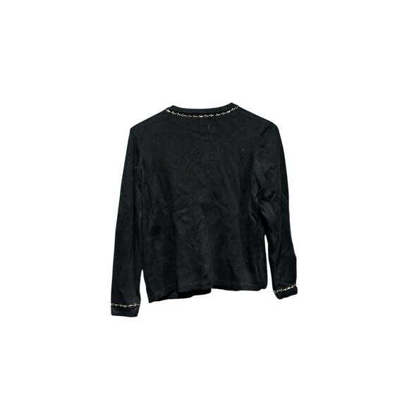Designer Originals Vintage Black Cardigan Sweater Embellished Bling Size Small - Picture 3 of 5